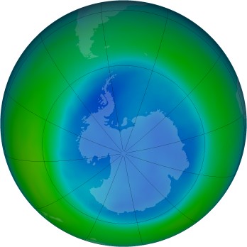 Antarctic ozone map for 2006-08
